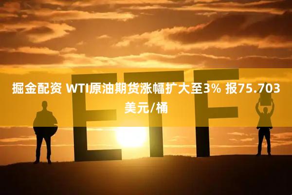 掘金配资 WTI原油期货涨幅扩大至3% 报75.703美元/桶
