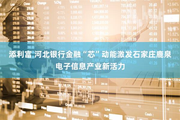 添利富 河北银行金融“芯”动能激发石家庄鹿泉电子信息产业新活力